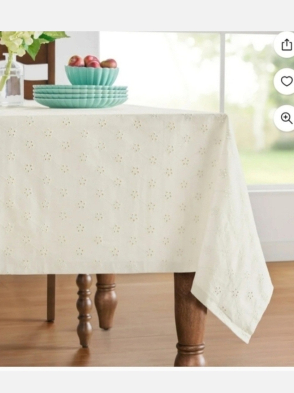 Set Of 5 Pioneer Woman Eyelet Tablecloth 60"x84"